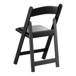 Lancaster Table & Seating Black Resin Folding Chair with Vinyl Seat