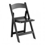 Lancaster Table & Seating Black Resin Folding Chair with Vinyl Seat