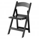 Lancaster Table & Seating Black Resin Folding Chair with Vinyl Seat
