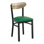 Lancaster Table & Seating Boomerang Black Finish Chair with Driftwood Seat and Back