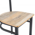Lancaster Table & Seating Boomerang Black Finish Chair with Driftwood Seat and Back