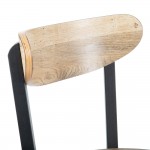 Lancaster Table & Seating Boomerang Black Finish Chair with Driftwood Seat and Back