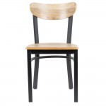 Lancaster Table & Seating Boomerang Black Finish Chair with Driftwood Seat and Back