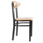 Lancaster Table & Seating Boomerang Black Finish Chair with Driftwood Seat and Back