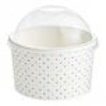 Choice 16 oz. Polka Dot Paper Frozen Yogurt / Food Cup with Dome Lid - 50/Case