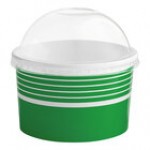 Choice 16 oz. Polka Dot Paper Frozen Yogurt / Food Cup with Dome Lid - 50/Case