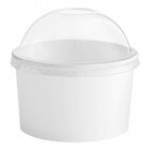 Choice 16 oz. Polka Dot Paper Frozen Yogurt / Food Cup with Dome Lid - 50/Case