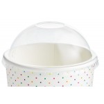 Choice 16 oz. Polka Dot Paper Frozen Yogurt / Food Cup with Dome Lid - 50/Case