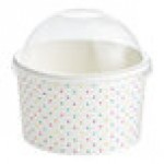 Choice 16 oz. Polka Dot Paper Frozen Yogurt / Food Cup with Dome Lid - 50/Case
