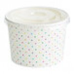 Choice 16 oz. Polka Dot Paper Frozen Yogurt / Food Cup with Dome Lid - 50/Case