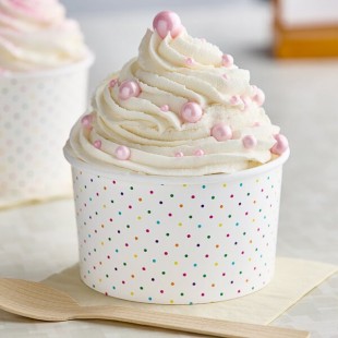 Choice 16 oz. Polka Dot Paper Frozen Yogurt / Food Cup - 1,000/Case Choice 16 oz. Polka Dot Paper Frozen Yogurt / Food Cup - 1,000/Case