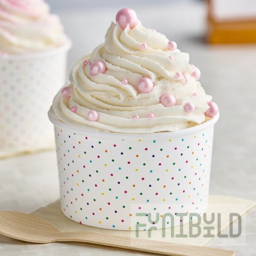Choice 16 oz. Polka Dot Paper Frozen Yogurt / Food Cup - 1,000/Case