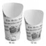Choice Medium 12 oz. Paper Scoop Cup with Newsprint Design - 1,000/Case Choice Medium 12 oz. Paper Scoop Cup with Newsprint Design - 1,000/Case
