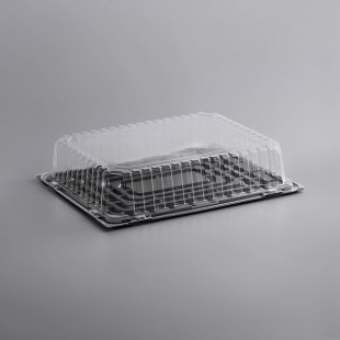 Choice 1/2 Size Low Dome Sheet Cake Display Container with Clear Dome Lid - 25/Case