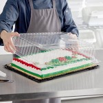 Choice 1/2 Size Low Dome Sheet Cake Display Container with Clear Dome Lid - 25/Case