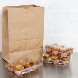 Duro 1/6 Natural Kraft Paper Barrel Sack - 500/Bundle