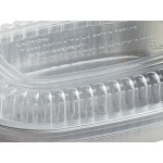 Choice Heavy Duty Smoothwall Silver Small Oblong Foil Take-Out Pan with Dome Lid 23.3 oz. - 100/Case