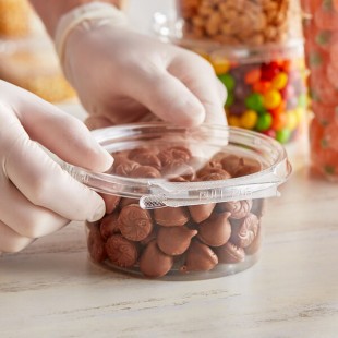 Inline Plastics Safe-T-Fresh 12 oz. Tamper-Resistant, Tamper-Evident Round Hinged Container with Flat Lid - 320/Case Inline Plastics Safe-T-Fresh 12 oz. Tamper-Resistant, Tamper-Evident Round Hinged Container with Flat Lid - 320/Case