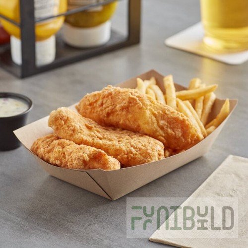 Bagcraft Packaging 300699 3 lb. EcoCraft Grease-Resistant Natural Kraft Food Tray - 500/Case