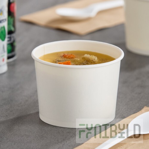 Choice 12 oz. White Double Poly-Coated Paper Food Cup - 1,000/Case