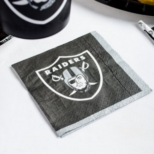 Creative Converting 659523 Las Vegas Raiders 2-Ply Beverage Napkin - 192/Case Creative Converting 659523 Las Vegas Raiders 2-Ply Beverage Napkin - 192/Case