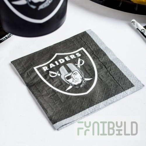 Creative Converting 659523 Las Vegas Raiders 2-Ply Beverage Napkin - 192/Case