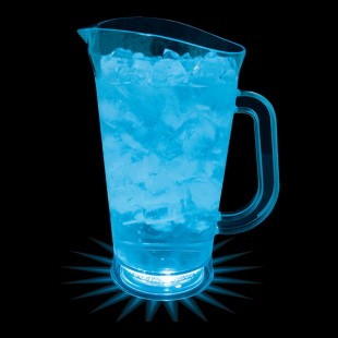 70 oz. Customizable Plastic Pitcher with Blue LED Light - 12/Case