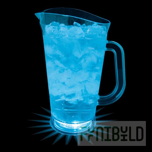 70 oz. Customizable Plastic Pitcher with Blue LED Light - 12/Case