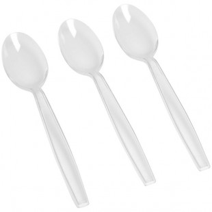 Fineline Flairware Heavy Weight Clear Teaspoon - 1,000/Case