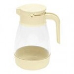 Service Ideas Classic 16 oz. Clear Plastic Syrup Dispenser with White Top - 6/Case