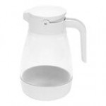 Service Ideas Classic 16 oz. Clear Plastic Syrup Dispenser with White Top - 6/Case