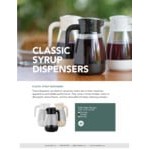 Service Ideas Classic 16 oz. Clear Plastic Syrup Dispenser with White Top - 6/Case