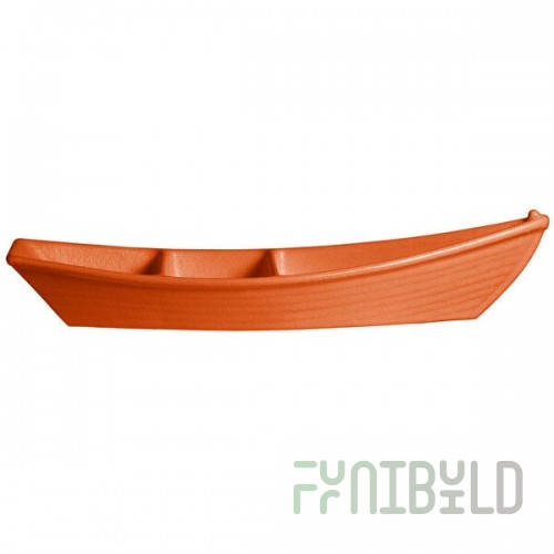 G.E.T. Enterprises BT320TG Bugambilia 3.6 Qt. Classic Textured Finish Tangerine Resin-Coated Aluminum Deep Boat with Dividers