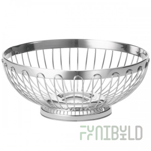 TableCraft 6177 Regent Small Round Stainless Steel Basket - 7