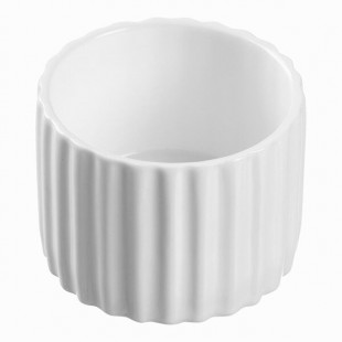 Solia Pasta Ditalini 2 oz. Round White Fluted Porcelain Mini Dish - 144/Case Solia Pasta Ditalini 2 oz. Round White Fluted Porcelain Mini Dish - 144/Case