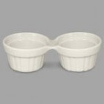 RAK Porcelain Chef's Fusion 1 oz. Sand White Porcelain Double Ramekin - 12/Case RAK Porcelain Chef's Fusion 1 oz. Sand White Porcelain Double Ramekin - 12/Case