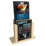 Menu Solutions WDMH-WET Walnut Wood Menu Holder with 4 Menu Solutions WDMH-WET Walnut Wood Menu Holder with 4