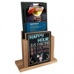 Menu Solutions WDMH-WET Walnut Wood Menu Holder with 4 Menu Solutions WDMH-WET Walnut Wood Menu Holder with 4
