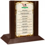 Menu Solutions WDMH-WET Walnut Wood Menu Holder with 4 Menu Solutions WDMH-WET Walnut Wood Menu Holder with 4