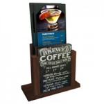 Menu Solutions WDMH-WET Walnut Wood Menu Holder with 4 Menu Solutions WDMH-WET Walnut Wood Menu Holder with 4