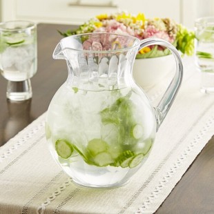 GET P-4090 Clear 90 oz. Customizable Tahiti Plastic Pitcher - 12/Pack GET P-4090 Clear 90 oz. Customizable Tahiti Plastic Pitcher - 12/Pack