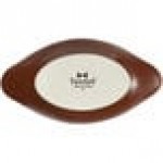 Tuxton DMN-045 Mahogany 4.5 oz. Oval China Welsh Rarebit - 12/Case