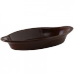 Tuxton DMN-045 Mahogany 4.5 oz. Oval China Welsh Rarebit - 12/Case