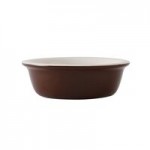 Tuxton DMN-045 Mahogany 4.5 oz. Oval China Welsh Rarebit - 12/Case