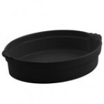 Bon Chef 2083P 3 Qt. Pewter-Glo Cast Aluminum Oval Casserole Dish with Shell Handles