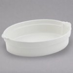 Bon Chef 2083P 3 Qt. Pewter-Glo Cast Aluminum Oval Casserole Dish with Shell Handles