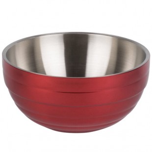 Vollrath 4659015 Double Wall Round Beehive 1.7 Qt. Serving Bowl - Dazzle Red Vollrath 4659015 Double Wall Round Beehive 1.7 Qt. Serving Bowl - Dazzle Red