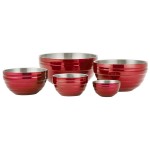 Vollrath 4659015 Double Wall Round Beehive 1.7 Qt. Serving Bowl - Dazzle Red