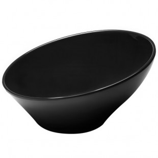 Elite Global Solutions M115 Pappasan Black 2 Qt. Slanted Melamine Bowl Elite Global Solutions M115 Pappasan Black 2 Qt. Slanted Melamine Bowl
