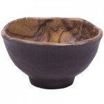 Elite Global Solutions D92RB-SEQ Sequoia 52 oz. Round Wood Grain Melamine Bowl - 6/Case
